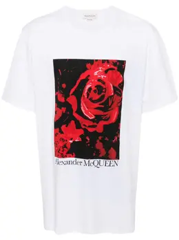Alexander McQueen: Футболка с цветочным принтом 