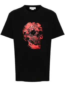 Alexander McQueen: Футболка  Skull с цветочным принтом