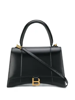 Balenciaga: Чёрная сумка-шоппер  Hourglass