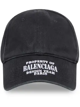 Balenciaga: Чёрная кепка 