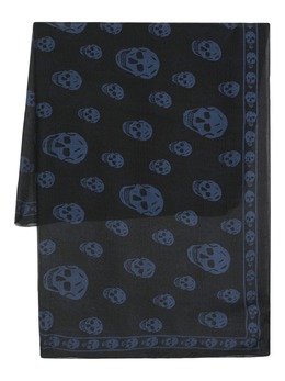 Alexander McQueen: Шарф  Skull с принтом