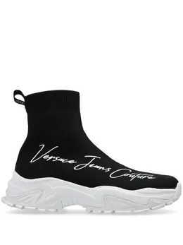 Versace Jeans Couture: Чёрные кроссовки 