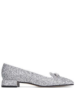 Jimmy Choo: Серебристые балетки 