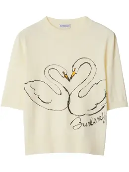 Burberry: Бежевая футболка 