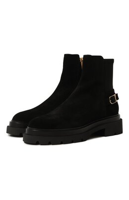 Santoni: Чёрные ботинки 