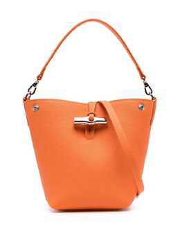 Longchamp: Оранжевая сумка  Roseau