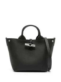 Longchamp: Чёрная сумка-шоппер  Roseau