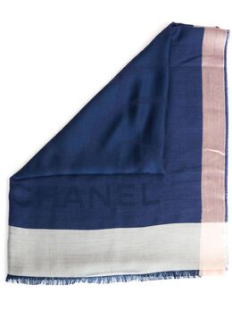 CHANEL Pre-Owned: Голубой шарф 