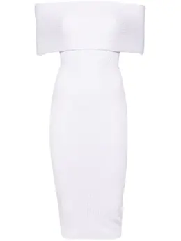 Mugler: Платье с открытыми плечами 