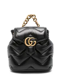 Gucci: Чёрный рюкзак  GG Marmont