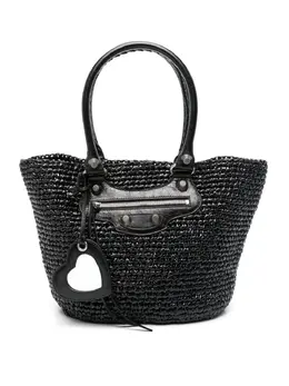 Balenciaga: Чёрная сумка-шоппер  Le Cagole