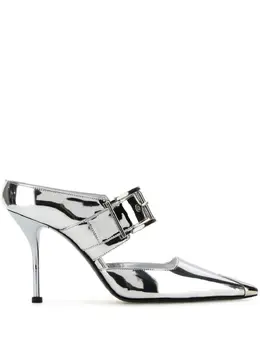 Alexander McQueen: Серебристые сабо 