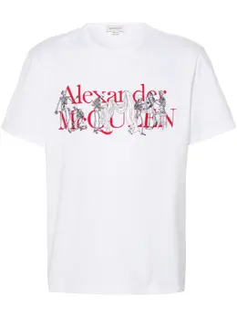 Alexander McQueen: Белая футболка  Skeleton