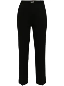 TWINSET: Чёрные брюки  Oval T