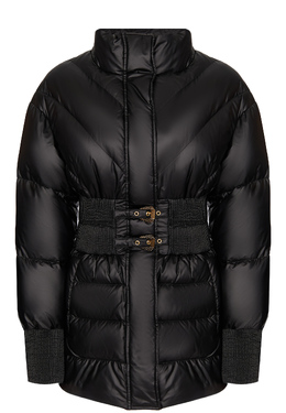 VERSACE JEANS COUTURE: Чёрный пуховик 