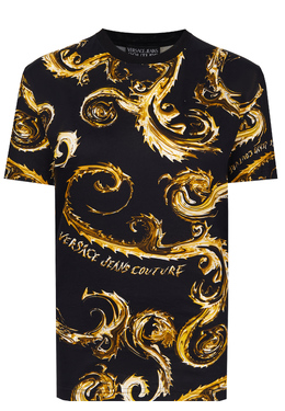 VERSACE JEANS COUTURE: Чёрная футболка 