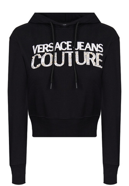 VERSACE JEANS COUTURE: Чёрная толстовка 