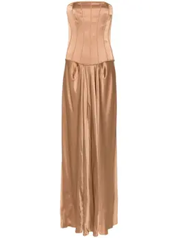 Alberta Ferretti: Атласное платье 