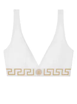 Versace: Белый бюстгальтер  Greca
