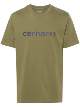 Carhartt WIP: Зелёная футболка  Script