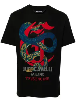 Just Cavalli: Футболка со змеиным принтом 