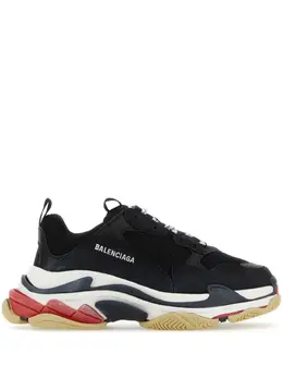 Balenciaga: Чёрные кроссовки  Triple S