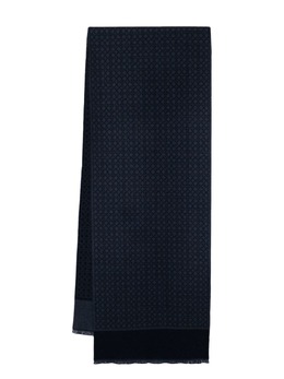 Salvatore Ferragamo: Синий шарф  Gancini