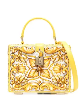 Dolce & Gabbana: Жёлтая сумка-шоппер  Dolce Box