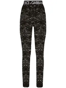 Dolce & Gabbana: Чёрные легинсы 