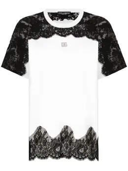 Dolce & Gabbana: Кружевная футболка  T