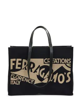 Ferragamo: Чёрная сумка-шоппер 