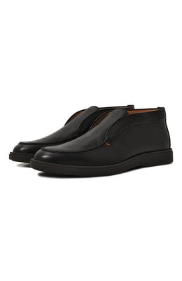Santoni: Чёрные ботинки 