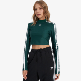 adidas: Зелёная футболка  Adicolor