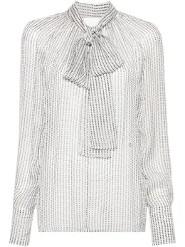 Givenchy: Блуза в горошек 