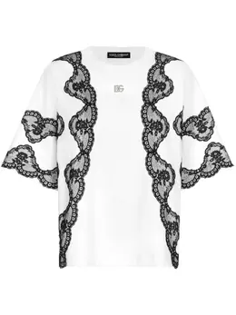 Dolce & Gabbana: Кружевная футболка  T