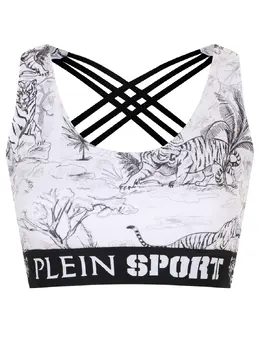 PLEIN SPORT: Топ с принтом 