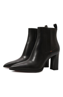 Santoni: Чёрные ботинки 
