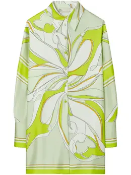 Tory Burch: Рубашка с растительным принтом 