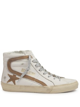 Golden Goose: Белые кроссовки  Slide