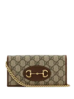 Gucci: Бежевый кошелёк  Horsebit 1955