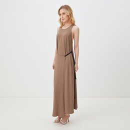 Mm6 Maison Margiela: Бежевое платье 