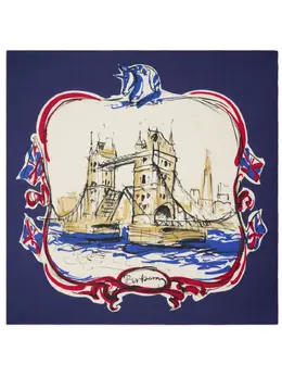 Burberry: Синий шарф 