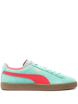 PUMA: Зелёные кроссовки  Suede