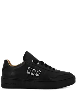 Philipp Plein: Чёрные кроссовки  Skull