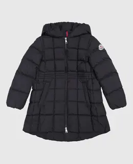 Moncler ENFANT: Чёрный пуховик 