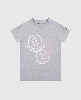Moncler ENFANT: Сірі футболки 