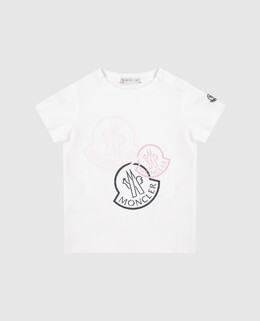 Moncler ENFANT: Білі футболки 
