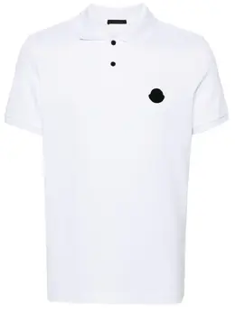 Moncler: Белое поло 