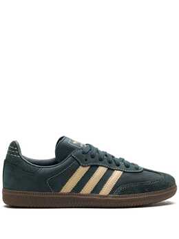 adidas: Зелёные кроссовки  Samba