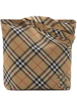 Burberry: Бежевая сумка-шоппер 